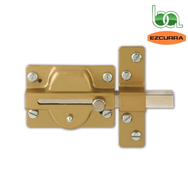 CERROJO SEGURIDAD DE SOBREPONER CON CILINDRO EXTERIOR REDONDO EZCURRA 300 PINTADO ESMALTADO