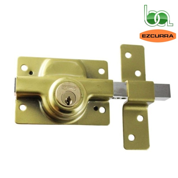 CERROJO SEGURIDAD DE SOBREPONER CON CILINDRO EXTERIOR REDONDO EZCURRA 350 PINTADO ESMALTADO