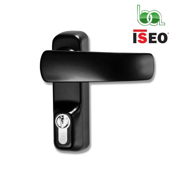 MANILLA ACCIONAMIENTO EXTERIOR CON LLAVE Y CILINDRO PARA ANTIPÁNICO DE SOBREPONER 94011005T ISEO IDEA TRIM BLACK