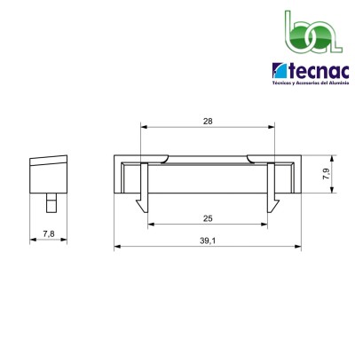 TAPA VIERTEAGUAS PARA VENTANA DE ALUMINIO SERIE 2300 P-92 VÁLVULA DE DESAGÜE VP60