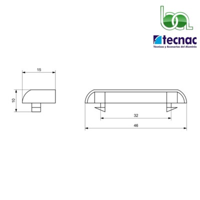 TAPA VIERTEAGUAS PARA VENTANA DE ALUMINIO SERIE 4020 DESAGÜE