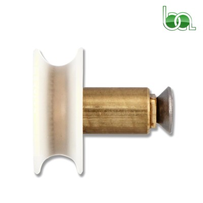 RODAMIENTO PARA MAMAPARA DE DUCHA CURVA SEMICIRCULAR Ø 24x23 MM CON RODAMIENTO FRONTAL Y TORNILLO M-5 NYLON BLANCO MA0007