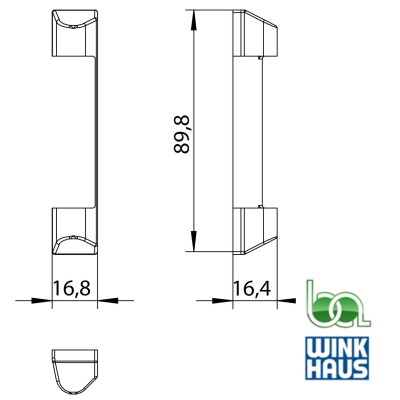 RECUBRIMIENTO SOPORTE COMPAS SWS BLANCO K 1505297  WINKHAUS PLANO MEDIDAS COTAS