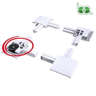 ESCUADRA CON RODAMIENTO PARA MOSQUITERA CORREDERA ANCHA Ø 24 MM CONVEXA