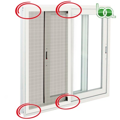 JUEGO ESCUADRAS CON RODAMIENTO Ø 24 MM PARA MOSQUITERA DESLIZANTE O CORREDERA ANCHA PERFIL DE 50MM
