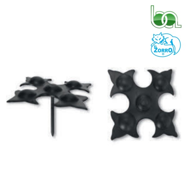 TACHUELA CLAVO ITALIANO EN CRUZ DECORATIVO PARA PUERTA EN HIERRO FORJADO NEGRO IMEX EL ZORRO