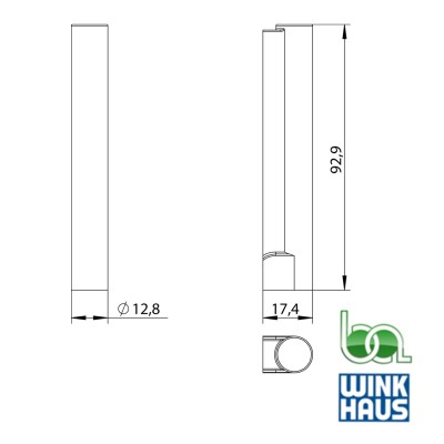 RECUBRIMIENTO SOPORTE HOJA FK-F 20-6/20 ORO F3 5034972 WINKHAUS PLANO MEDIDAS COTAS