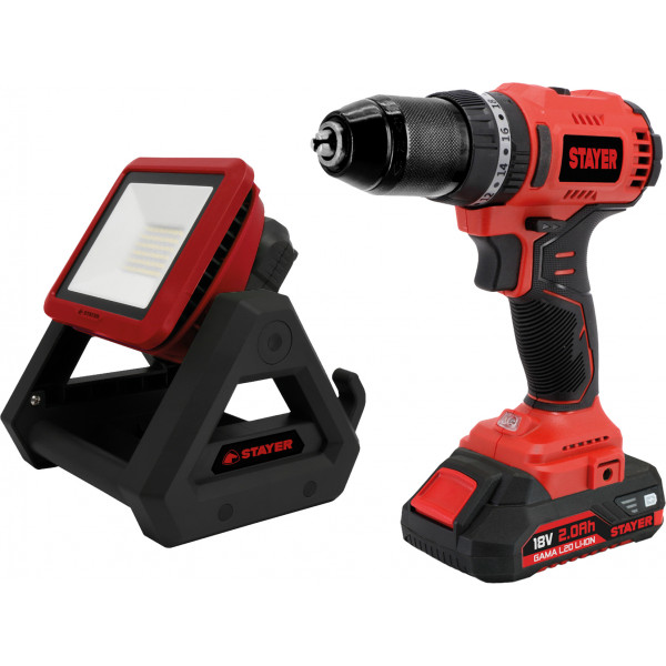 KIT TALADRO 50NM+FOCO LED 18V 2B 2.0AH