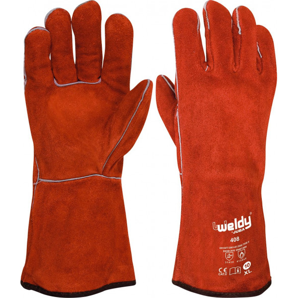 GUANTE SOLDADOR ROJO FORRADO H408