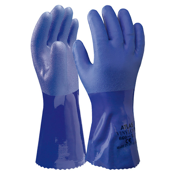 GUANTE PVC SHOWA 660 T-08 AZUL