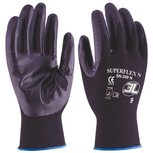 GUANTE NYLON NITR.SUPERFLEX N SN349N T07