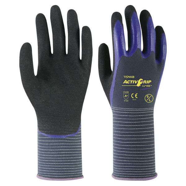 GUANTE NYLON ACTIVGRIP CJ568 T-9 GR/AZ
