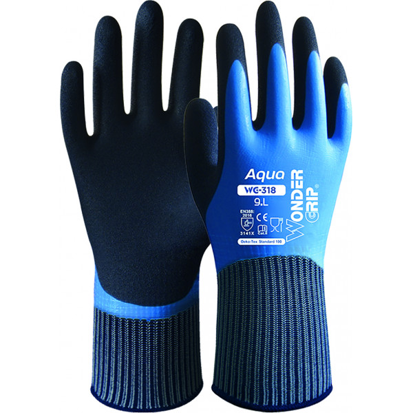 GUANTE WONDERGRIP AQUA LATEX HWG318 T-09