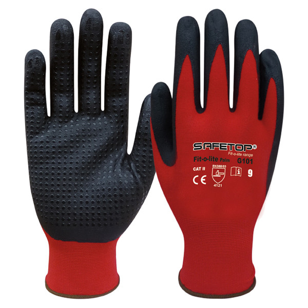 GUANTE FIT-O-LITE NITRILO G101 T-07 ROJO