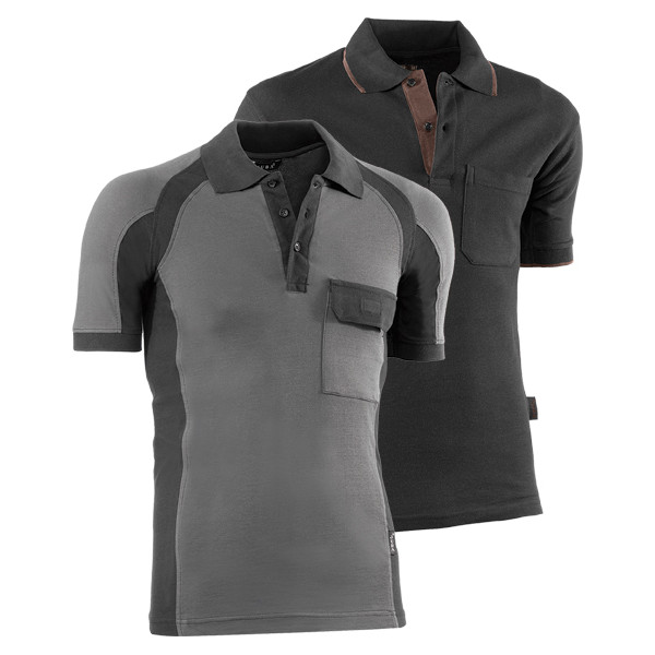 POLO M/CORTA ALG.FLEX 670 T-M GRIS/NGR