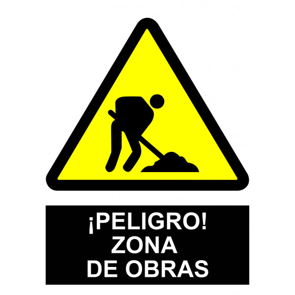 SEÑAL PELIGRO ZONA DE OBRAS SA1042 40X30