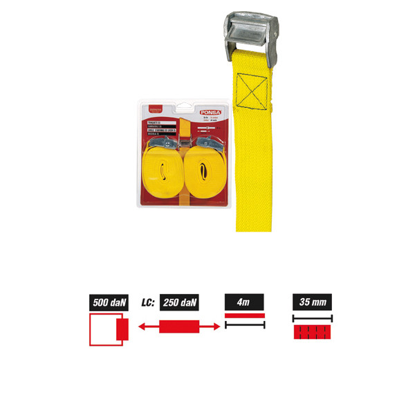 TRINQUETE HEBILLA 500KG 4M 35MM BL.2U
