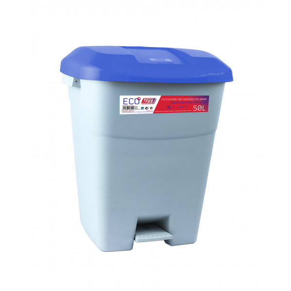 CONTENEDOR GRIS PEDAL 434020 50L T/AZUL