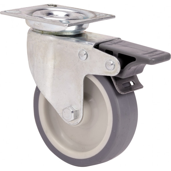 RUEDA TW0239 Ø 80 FRENO POLIAM GOMA GRIS