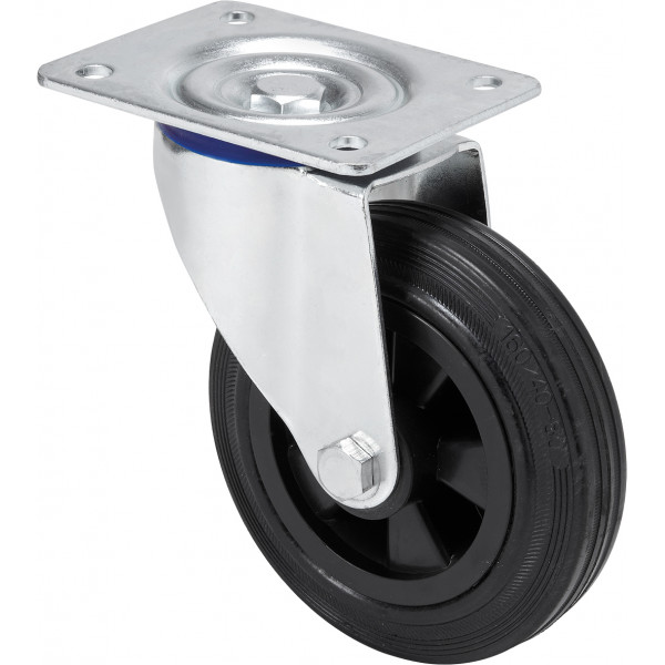 RUEDA TW0255 ø 125 POLIAMIX GOMA NEGRO