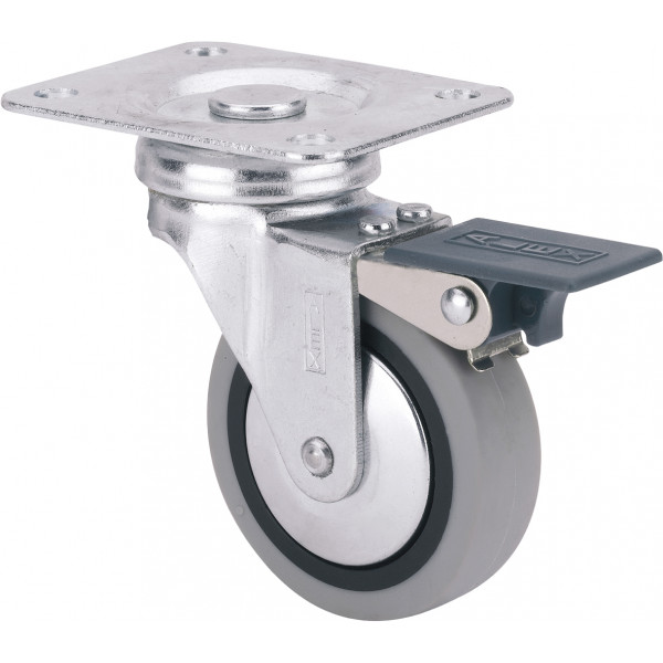 RUEDA TW0158 Ø 40 FRENO POLIAM GOMA GRIS