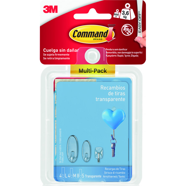 TIRA ADHESIVA COMMAND 17200CLR TRANS.8PZ