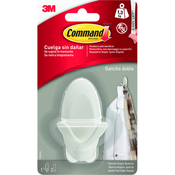 GANCHO COMMAND 17087Q 1U+2TIRAS CUARZO