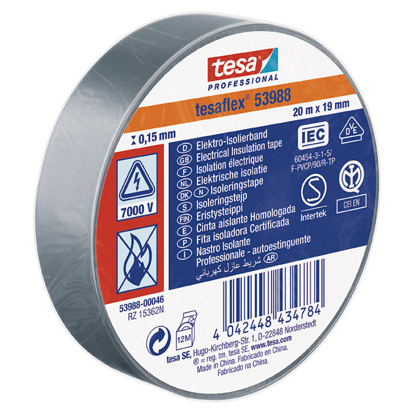 CINTA AISLANTE 53988-20MX19MM GRIS