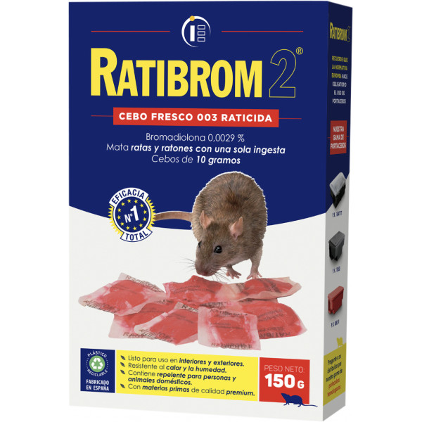 RATICIDA CEBO FRESCO RATIBROM 2 SC 150GR