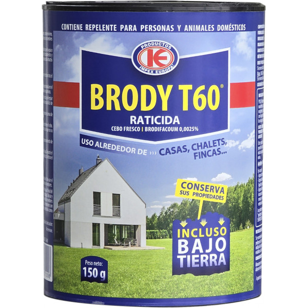 RATICIDA CEBO FRESCO BRODY T60 150GR