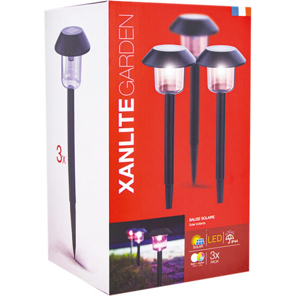 BALIZA SOLAR LED IP44 RGB 3 UDS