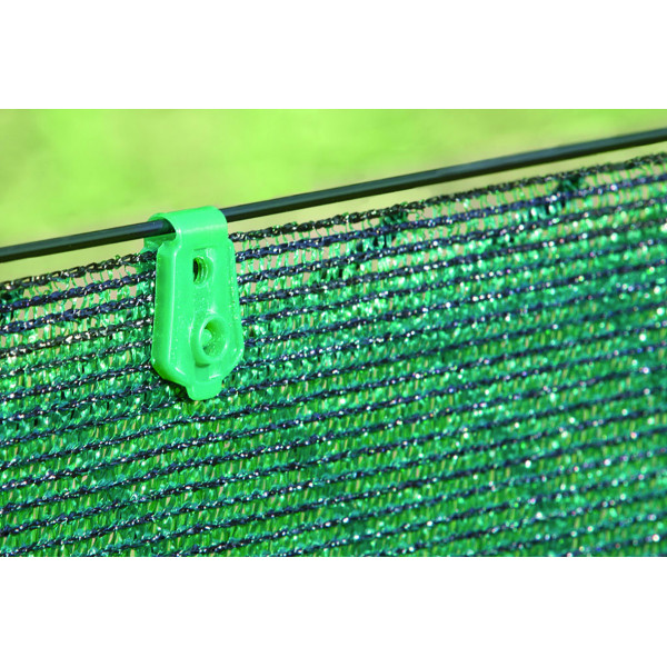 CLIP P/MALLA FIXATEX 68X20MM VERDE 20PZ