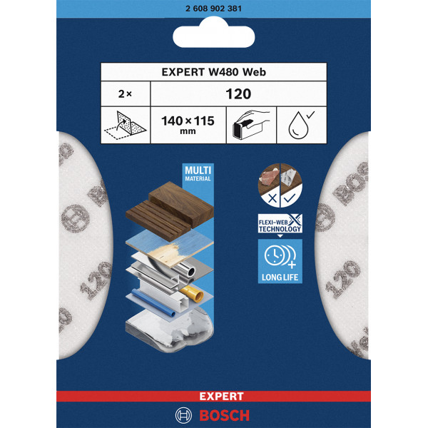 LIJA REC.EXPERT W480 115X140MM G320 BL2
