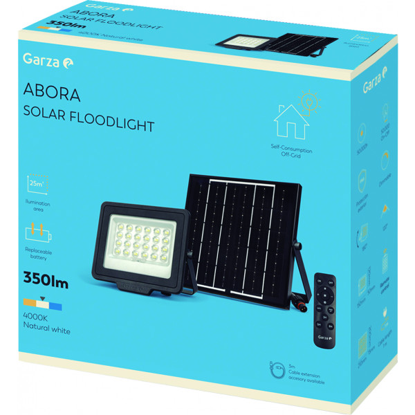 FOCO EXT LED SOLAR ABORA 350LM 4000K