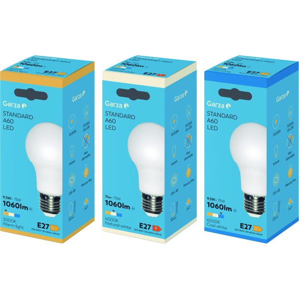 BOMBILLA LED STD 9,5W E27 1060L 4000K