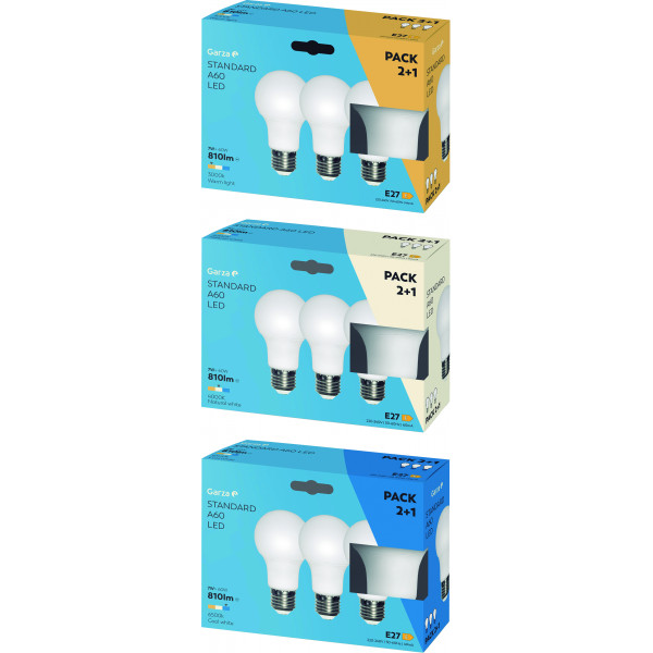 BOMBILLA LED STD 7W E27 810LM 3000K 2+1