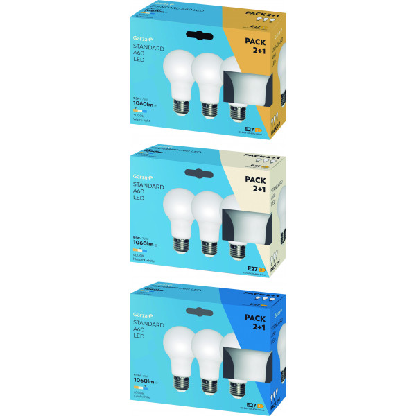 BOMBILLA LED STD 9,5W E27 1060L 6500K2+1