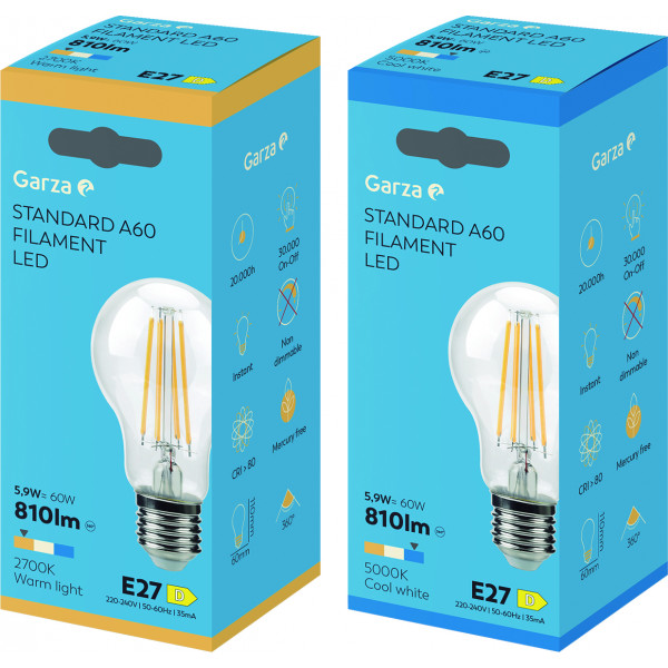 BOMBILLA LED FIL STD 5,9WE27 810LM 2700K