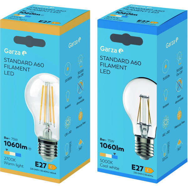 BOMBILLA LED FIL STD 7,8W E27 1060 2700K