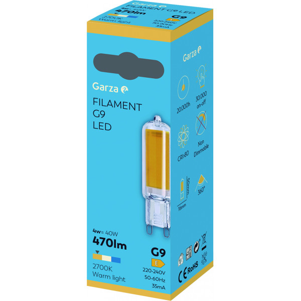 BOMBILLA LED FIL G9 3,5W 400LM 2700K