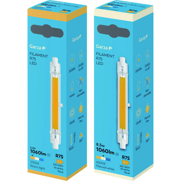 BOMBILLA LED FIL R7S 8,5W 1060LM 4000K