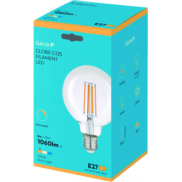 BOMBILLA LED FILG125 7,8WE27 1060LM2700K