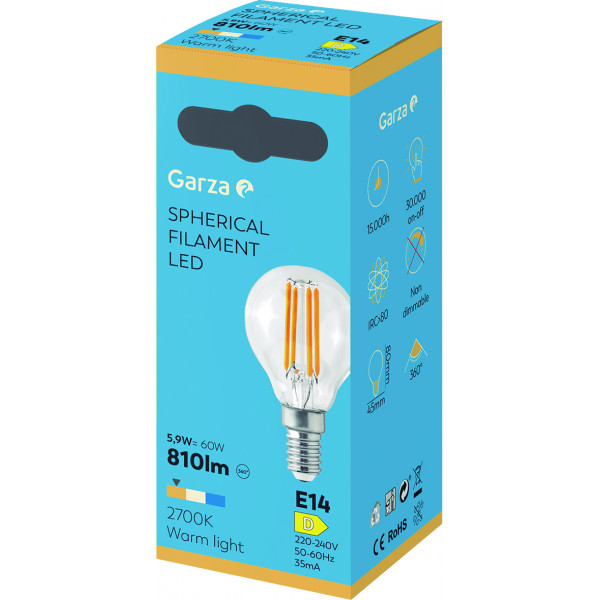 BOMBILLA LED FIL ESF 5,9WE14 810LM 2700K