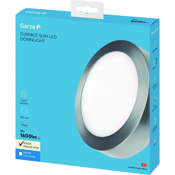 DOWNLIGHT CIRCSUP Ø225 18W 6500K NIQUEL