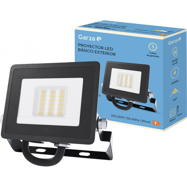 PROYECTOR LED NGR.10W 0860LUM.4000K IP65