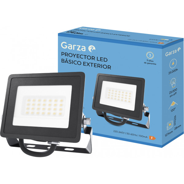 PROYECTOR LED NGR.20W 2000LUM.6500K IP65