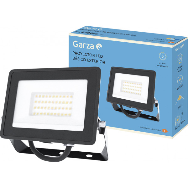 PROYECTOR LED NGR.30W 2700LUM.4000K IP65