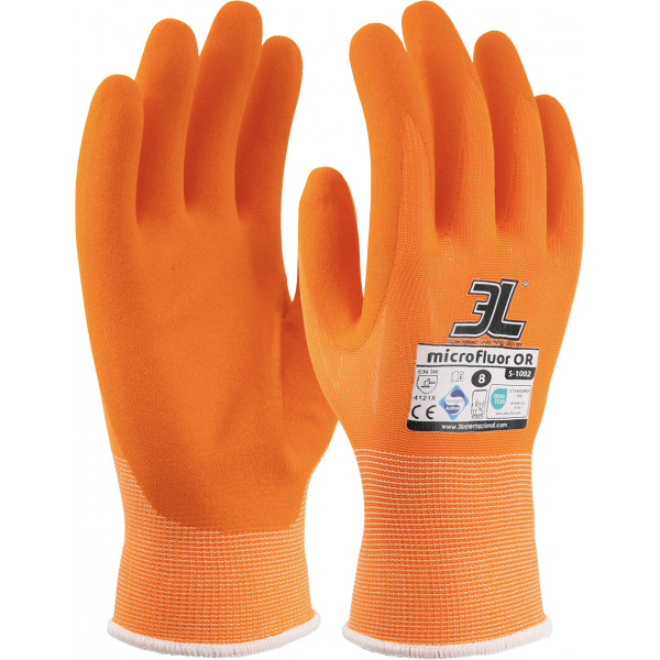 GUANTE NIT.MICROFLUOR OR S1002 T09 NARAN