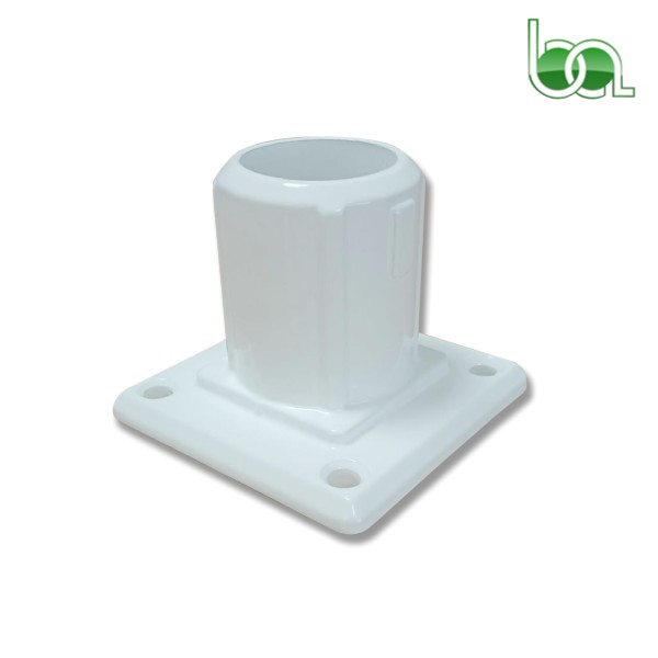 MULTI SOPORTE BASE DE ALUMINIO PARA TUBO 60X60 Ø40 Ø60 LACADO PIE BARANDILLA CON TALADRO PARA TORNILLOS MBA4060