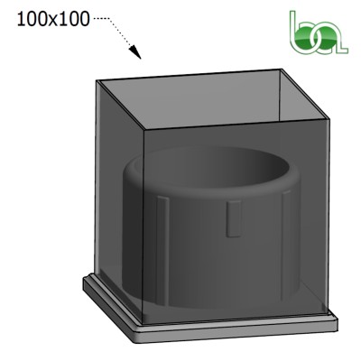 MULTI SOPORTE BASE DE ALUMINIO PARA TUBO 100X100 Ø100 Ø80 LACADO PIE BARANDILLA CON TALADRO PARA TORNILLOS MBA8010